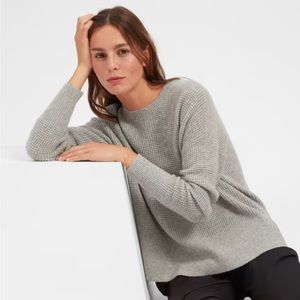 Everlane cashmere waffle knit square crew
